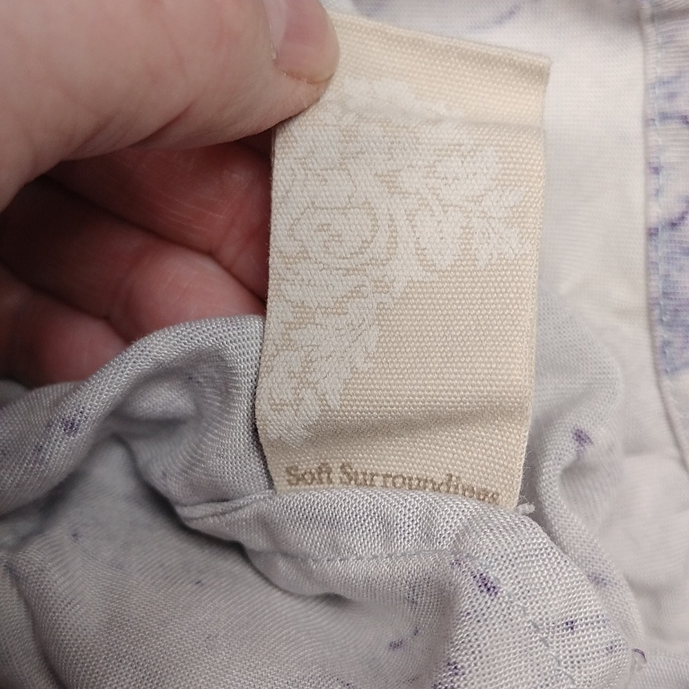 Soft Surroundings Light/Medium Purple Floral Blouse Size Large - Picture 8 of 12